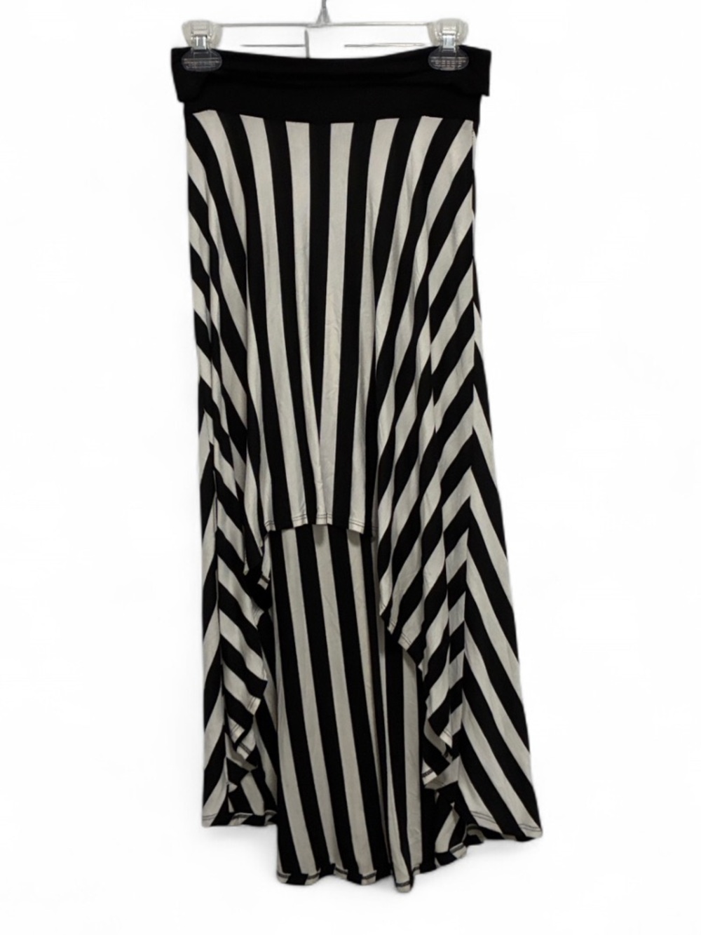 Y2K Wet Seal Black and White Striped Goth High-Low Skirt